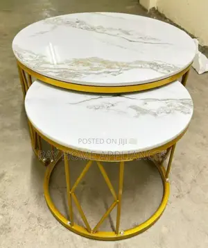 2 in 1 Modern Luxury Pure Marble Nesting Tables.