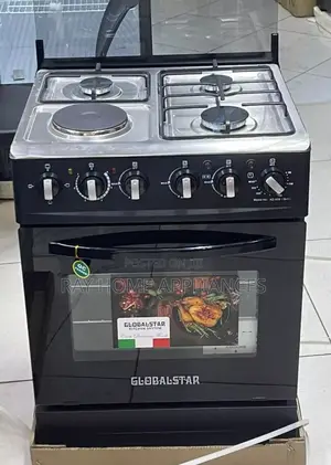 Black 60*60cm Globalstar Jet 3+1 Standing Cooker With Electric Oven