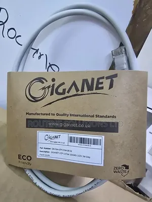 Giganet Cat6a 1mtr Patch Cord Grey