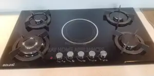 Bolesi Hob 4gas+1infrared With Gas Sensor and Wok Burner Glass