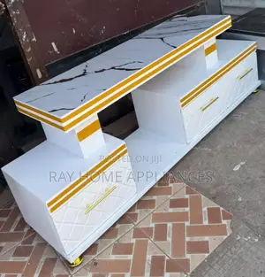 Executive Tv Stand With Marble Coating and Light