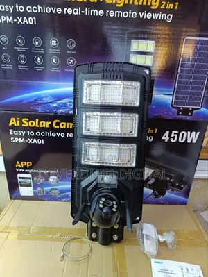 *2in1 450w Solar Street Light 4g Ai PTZ 360 Camera