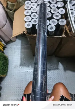 Black Marble Glossy Contact Paper