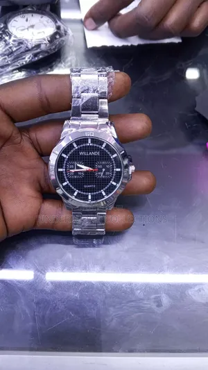 Silver-Toned Men's Quartz Watch