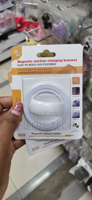 Silicone Magnetic Phone Grip - Finger Loop Design Ring -White