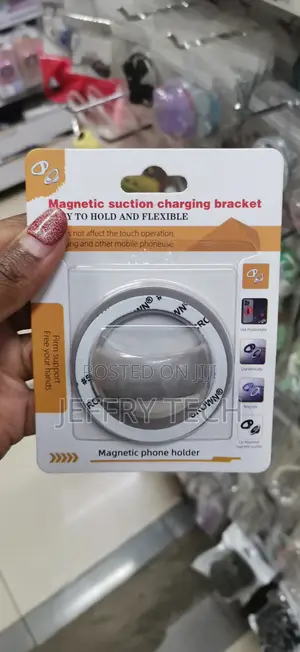 Hunho Silicone Magnetic Phone Grip - Finger Loop Design Ring -Gray