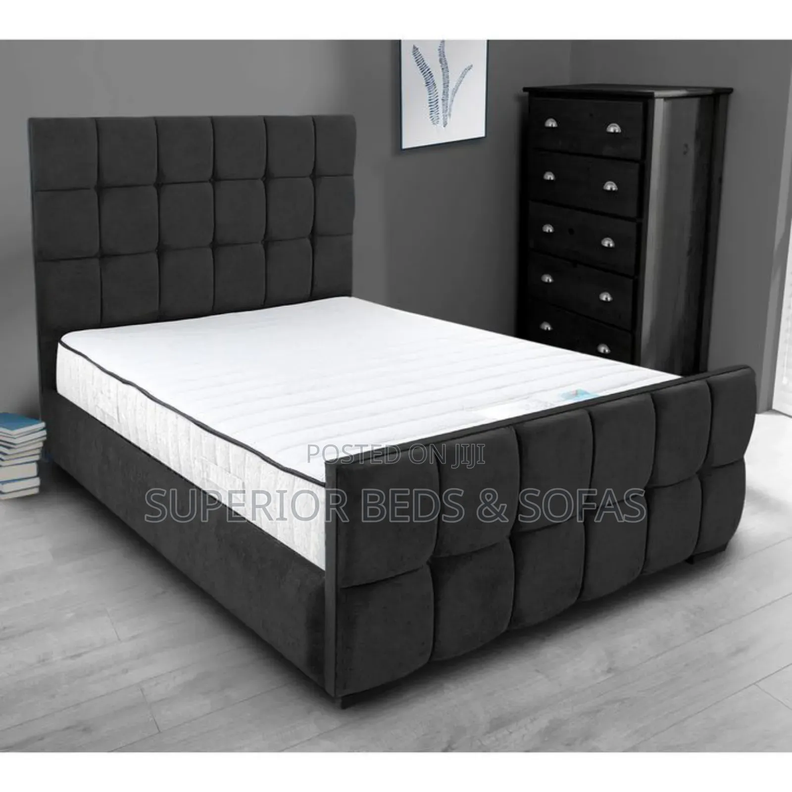 Black Panel Bed