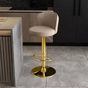Luxury European Leather Bar/Kitchen Metal High Stools Modern Furniture