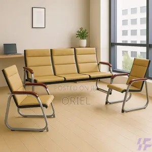 Office Waiting Bench : 5-Seater Office Waiting Padded Bench