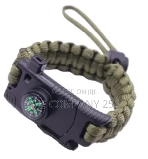 Survival Paracord Bracelets With Knife, Fire Starter, Compass, Whistle