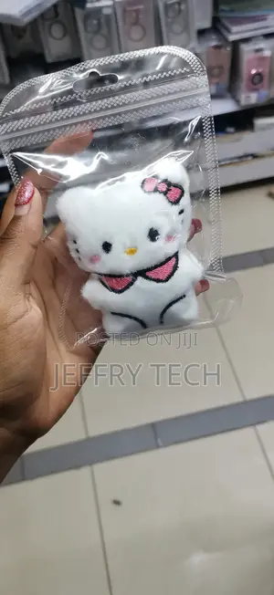 Teddy Bear Mobile Cell Phone Charm Pendant -White