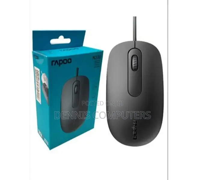 Rapoo Wired Ambidextrous Mouse Full Size N200 - Black