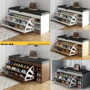 Modern Bucket Flip Shoe Cabinet With Seat Changing Stool Bench