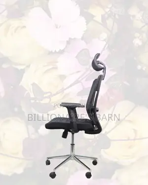 Black Office Chair With Adjustable Headrest | Cool Mesh Backrest