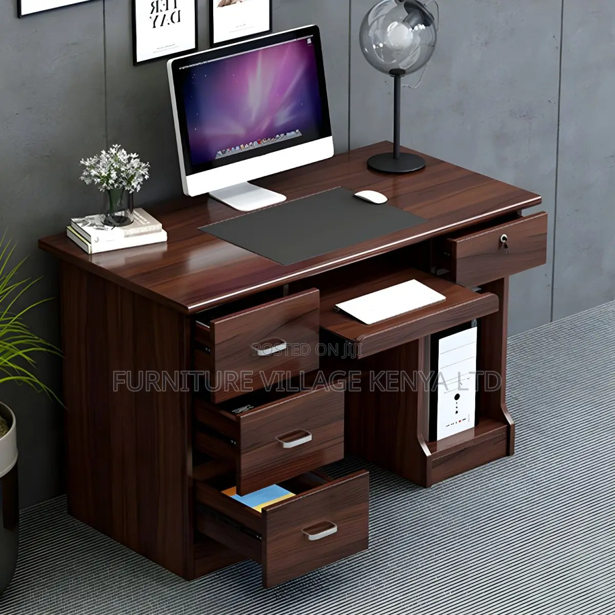120cm Executive Office Desk With Drawers