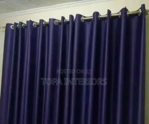 Navy Blue Plain Window Curtains for House Decoration