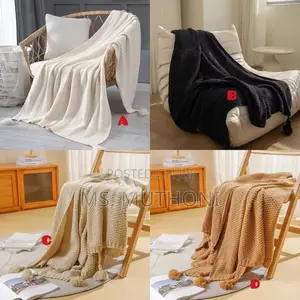 *High Quality Knitted Tassel Throw Blanket*