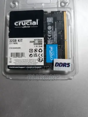 Crucial Ram 32gb Ddr5 4800mhz Cl40 Laptop Memory Ct32g48c40s5, Black