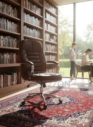 Affordable Brown Leather Office Chair Middle Back