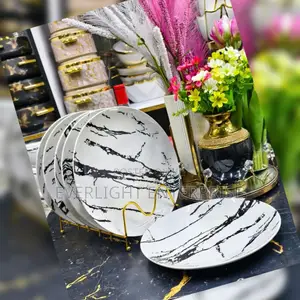 White Marble Dinner Plates
