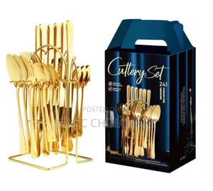 24pcs Golden Cutlery Set – Stainless Steel Tableware