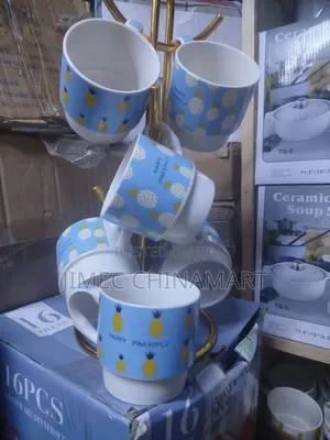 6pcs Pineapple White Mugs