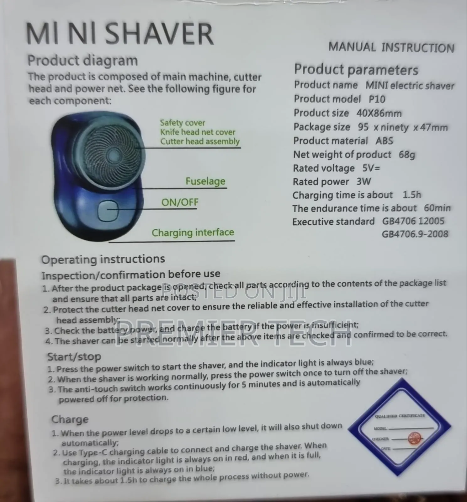 Rechargeable Pocket Mini Shaver Grinder