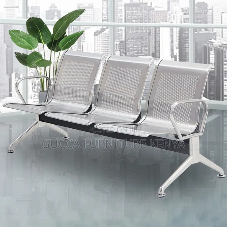 3-link Metallic Reception Waiting Bench