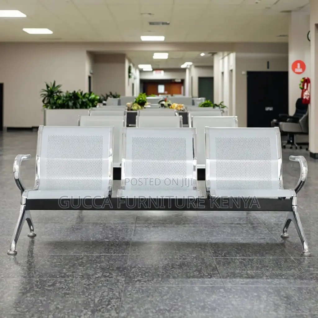 3-link Metallic Reception Waiting Bench