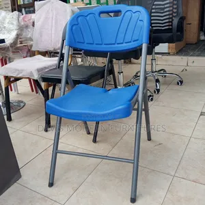 Strong Plastic Waiting Chair With Metal Frame – Blue