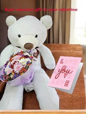 Teddy Bear 120 Cm+ Flowers and Free Love Card