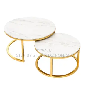 Marble Nesting Tables With Gold Finish Ideal for Living Room Styling