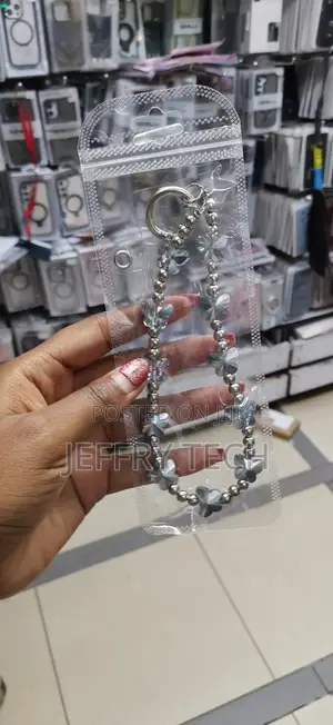 Beaded Phone Charm Pearl Y2k Beads Mobile Phone Lanyard Wrist Strap