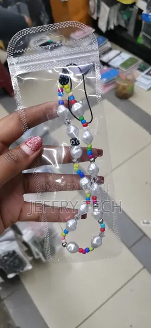Pearl Lanyard Keychain Phone Charm, Aesthetic Beads
