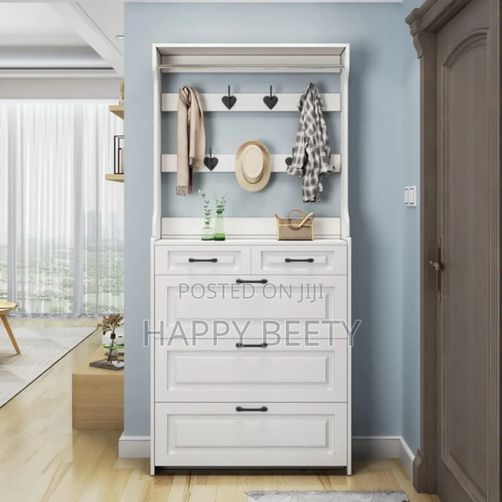 Multi-Function Hallway Shoe Cabinet With Coat Rack (24cm Slim Design)