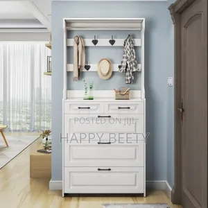 Multi-Function Hallway Shoe Cabinet With Coat Rack (24cm Slim Design)