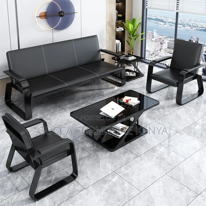 5-searter Leather Executive Reception Sofa Set