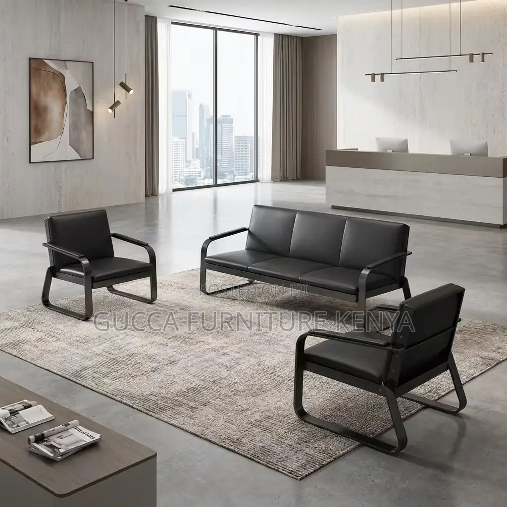 5-searter Leather Executive Reception Sofa Set