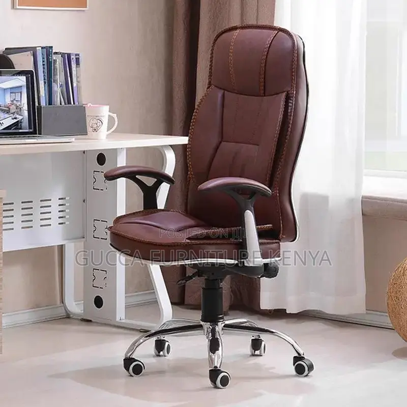 Brown Adjustable Leather Generic Chair