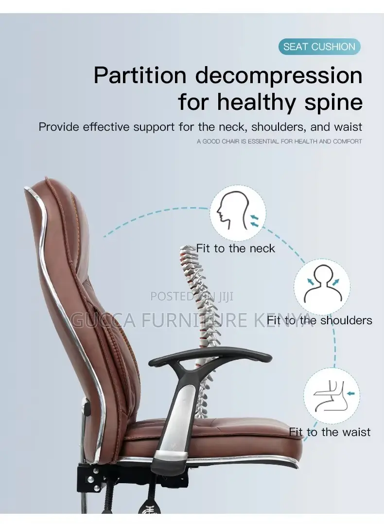 Brown Adjustable Leather Generic Chair