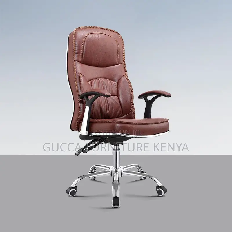 Brown Adjustable Leather Generic Chair