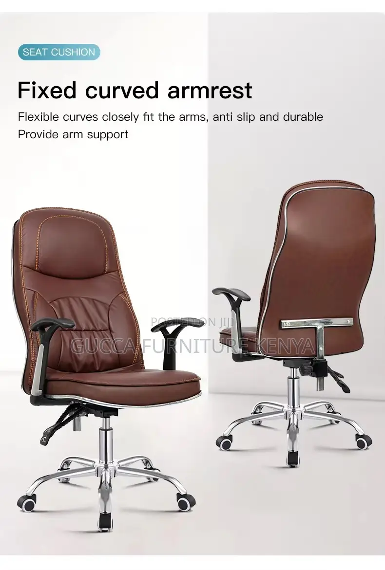 Brown Adjustable Leather Generic Chair