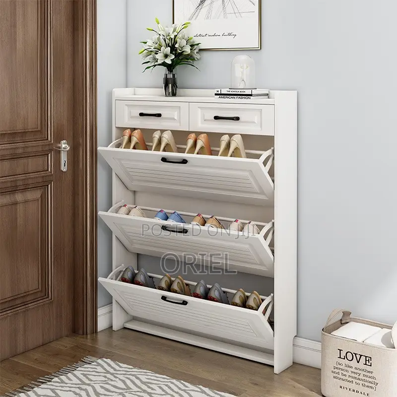White Modern Shoe Storage Rack
