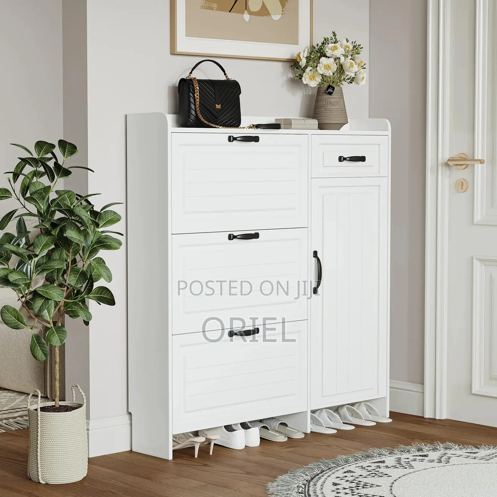 White Modern Shoe Storage Rack