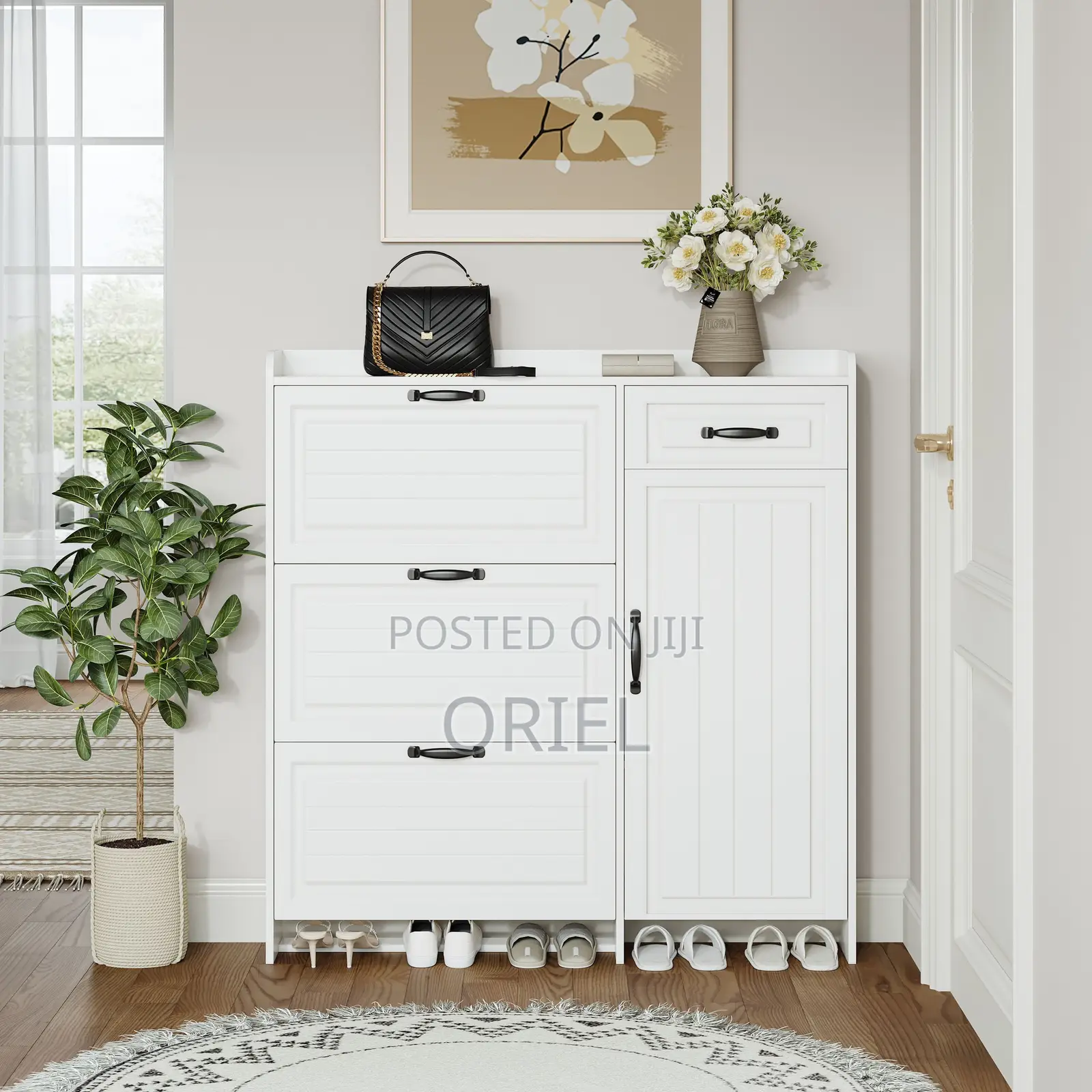 White Modern Shoe Storage Rack