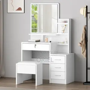 Home White Make-Up Desk With Mirror