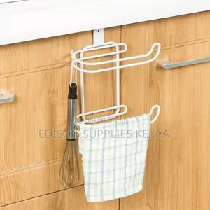 Over-the-Cabinet Kitchen Organizer - Towel Bar Utensil Rack Hook