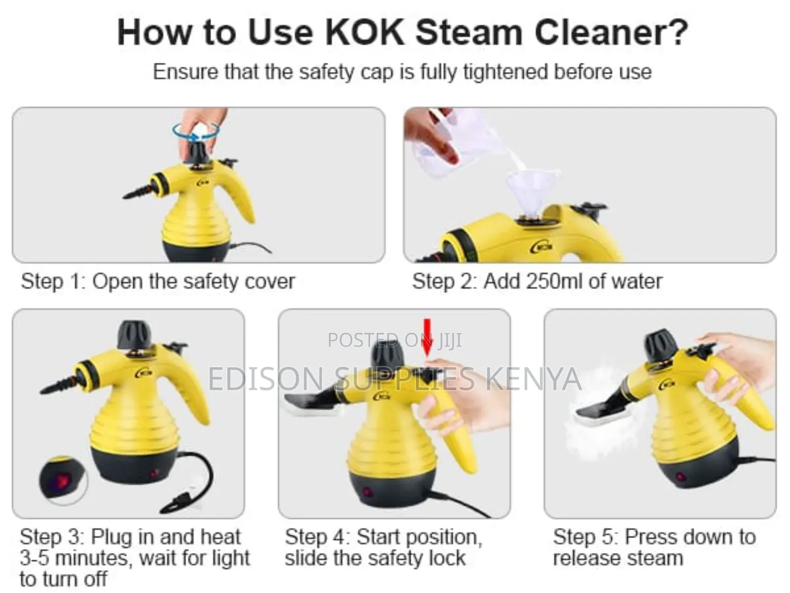 Powerful Handheld Steam Cleaner - Multi-Surface Cleaner Degreaser Tool