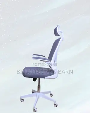 White Office Chair • Clean Look, Flip-Up Arms Convenience