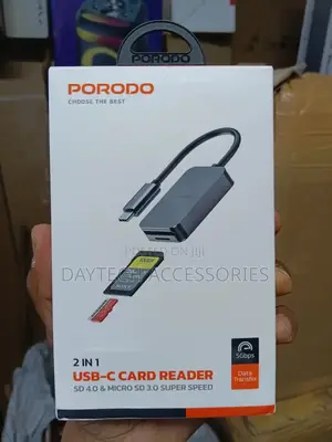 Porodo 2in1 Usb-C Card Reader Sd Microsd - Grey